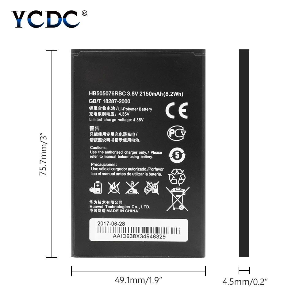 1 Pc YCDC высокое Ёмкость ионная литиевая батарея Замена HB505076RBC Батарея для huawei Y3 II LUA-L21 LUA-U22 LUA-A22 LUA-U02 LUA-L02 - Цвет: 1 Pc