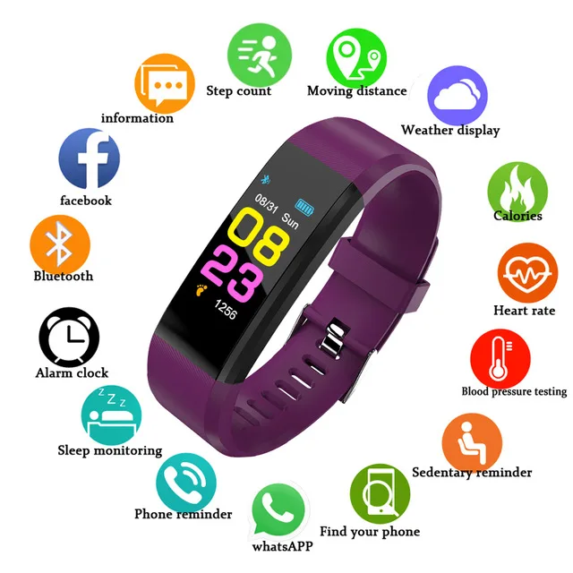 2019 Новый Schnoah ID115 Шагомер умный Uhr Zeit Datum дисплей Armbanduhr Schritt Montre Bluetooth Verbindung pk