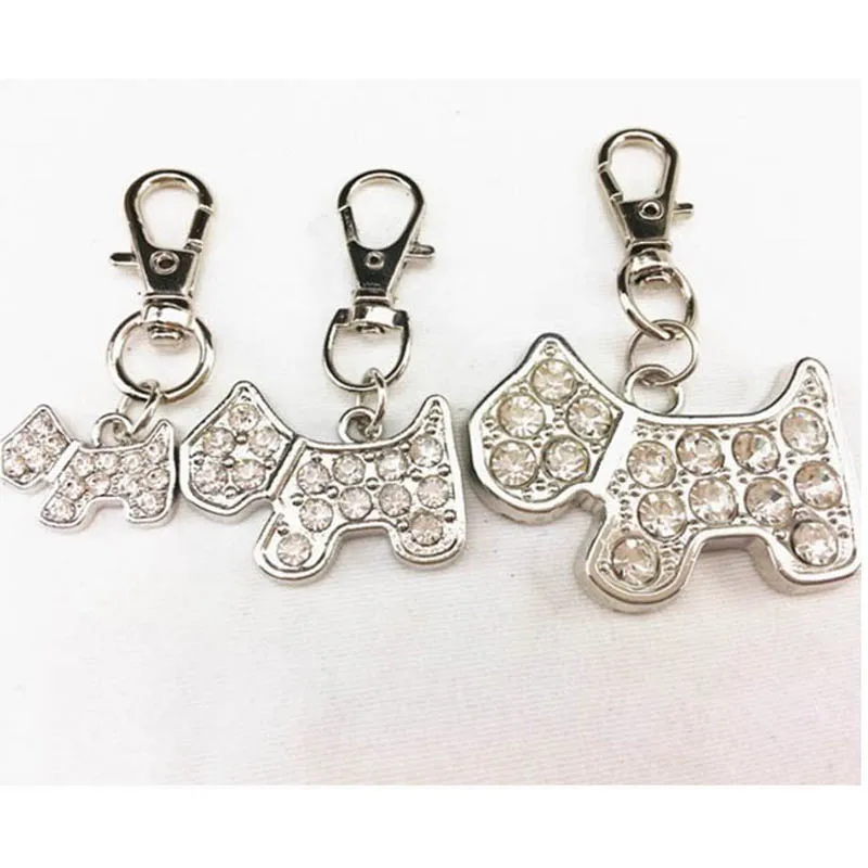 2 шт./лот высокое качество бирка для собак шнауцер стразы подвески брелок на сумку