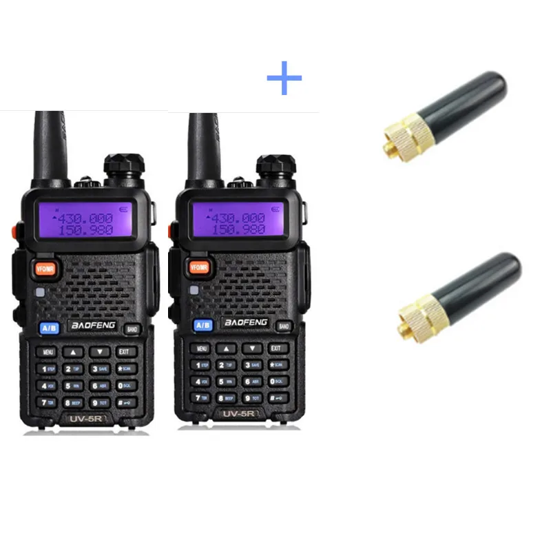 Add short antenna 2 шт. UV5R двухстороннее радио Pofung BF-UV5R fm-трансивер UV 5R Любительская yaesu cb радиостанция telsiz Baofeng UV-5R рация - Цвет: Add short antenna