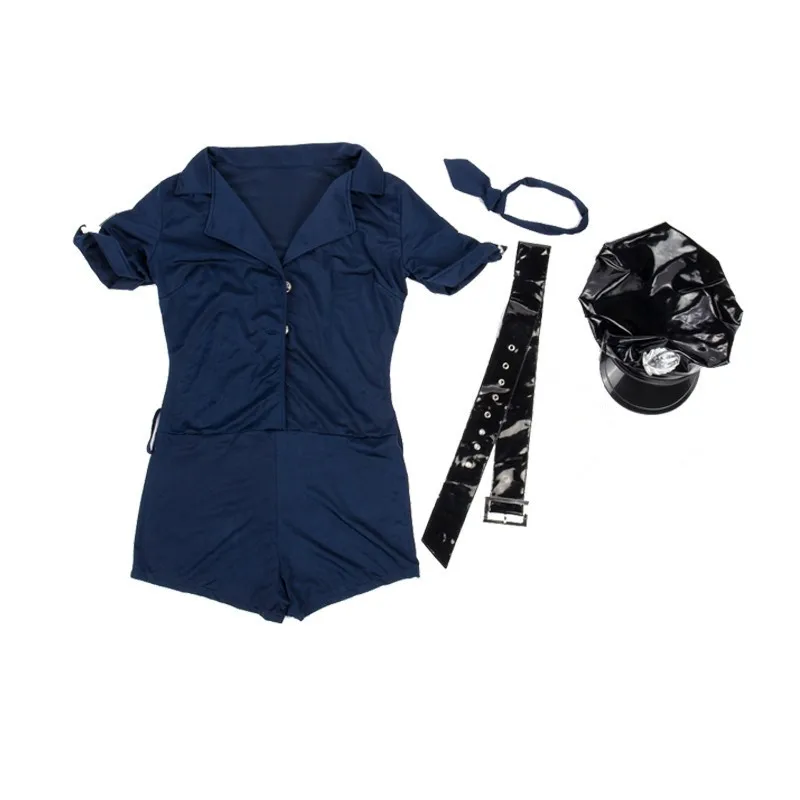 Высококачественный сексуальный женский полицейский костюм с коротким рукавом