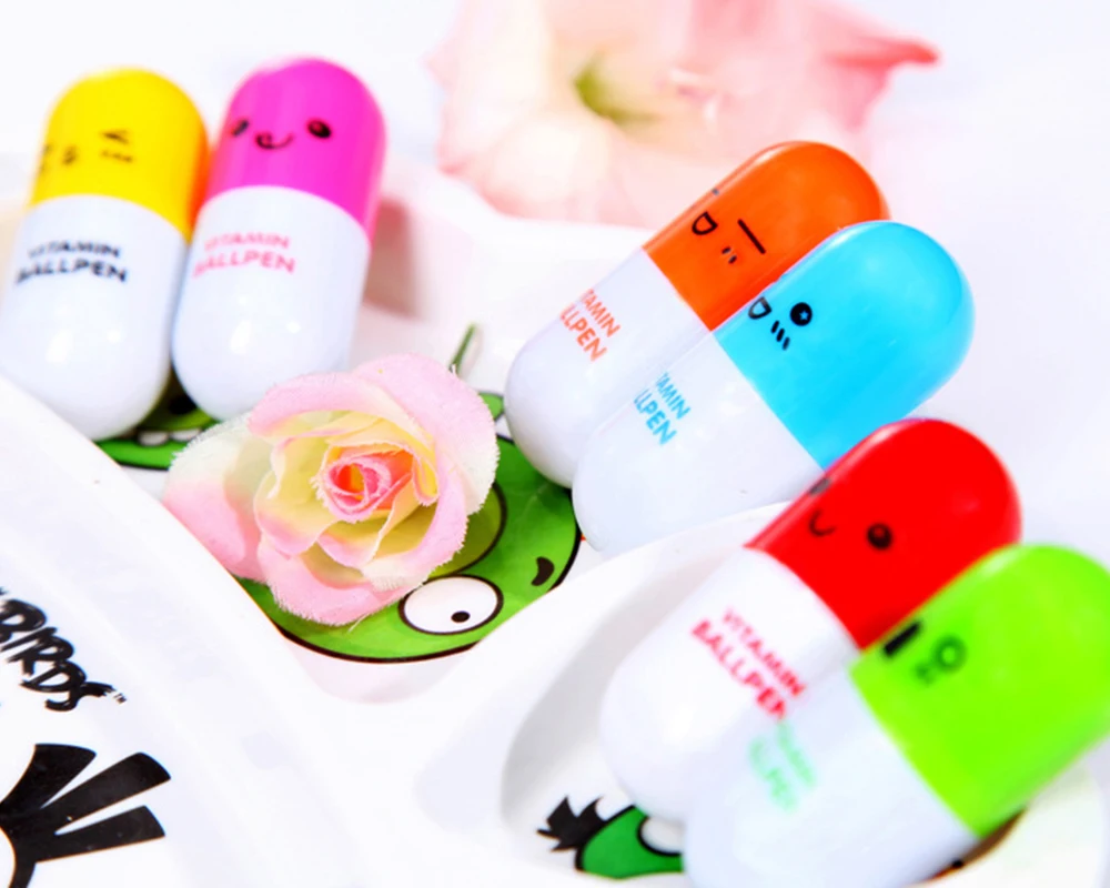 60 шт./лот шариковая ручка с милым витамином забавным лицом мультипликационным