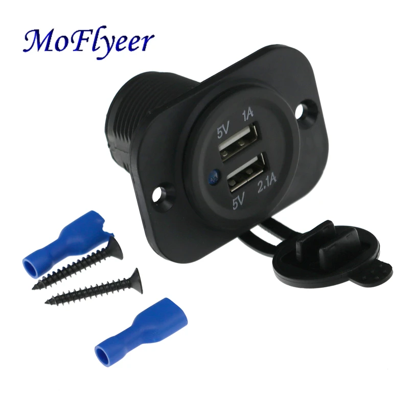 MoFlyeer Универсальный 12 В мотоцикл Водонепроницаемый двойной USB порт зарядное