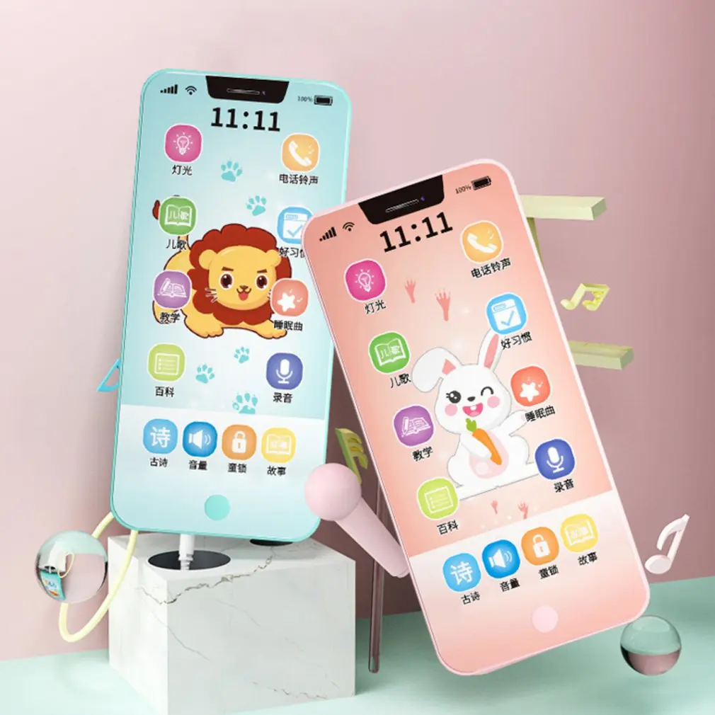 Unisex Раннее детство образовательный смарт телефон с сенсорным экраном детские