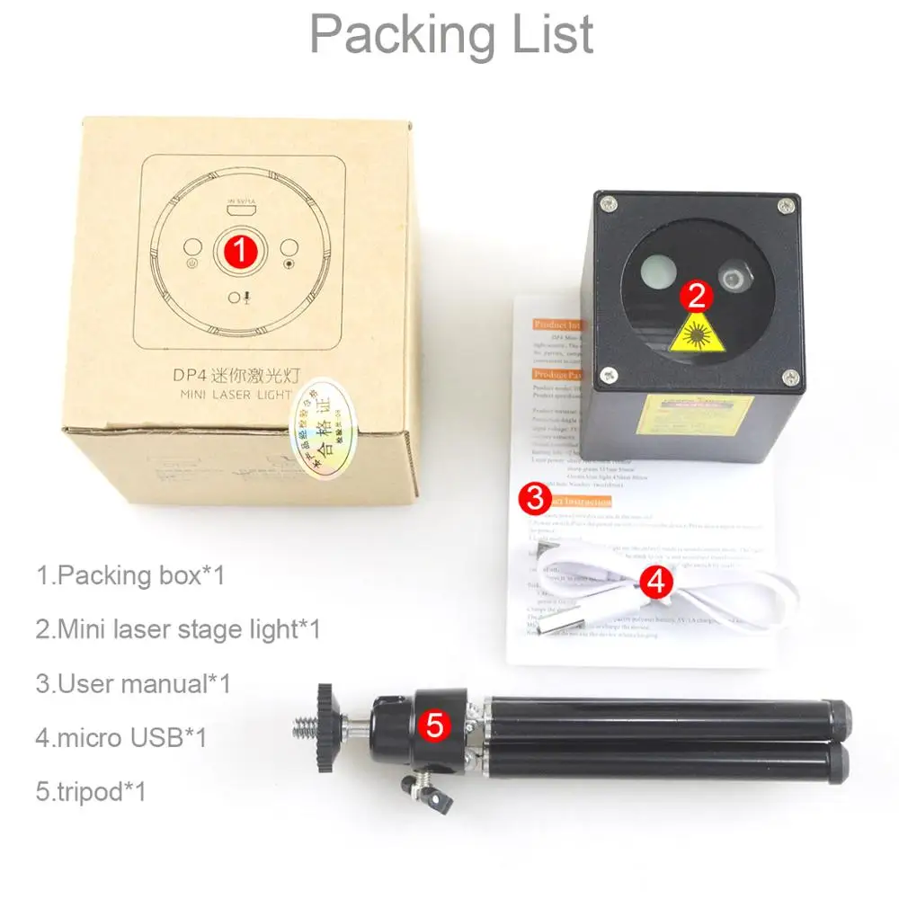 

Portable Mini Green & Red Laser Stage Light Party Stage Equipment Sound Control Stage Light with Tripod Stand (3 Colors)