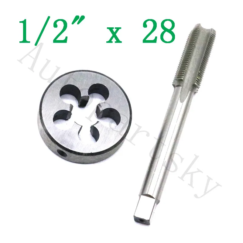 1Set Style ( 1 ) 1/"-28(1/2" x 28) или 5/"-24(5/8x24) UNF HSS резьбовой кран и штампованный набор высококачественный - Название цвета: 1Set Style ( 1 )