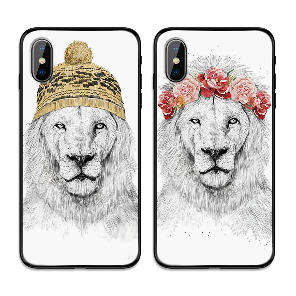 Животное эскизы мягкая термополиуретановая крышка-чехол для Apple iPhone 6 6S 7 8 плюс 5 5S