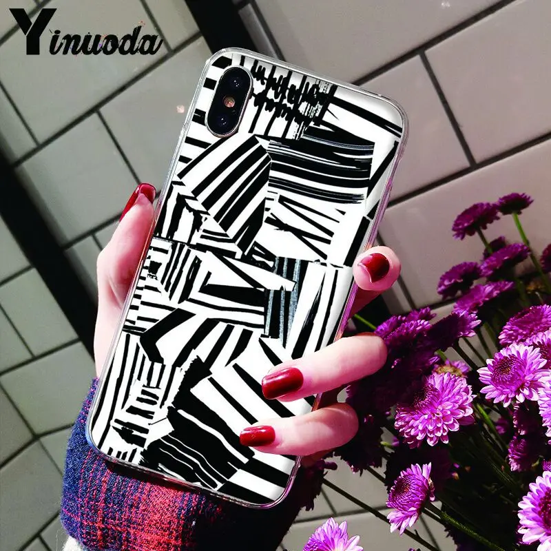 Yinuoda животный черно белый зебра полоса DIY печать рисунок чехол для телефона