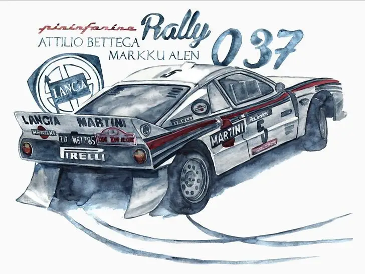 Новая мода ралли Группа B Lancia 037 рубашка Martini гонки Wrc | Мужская одежда