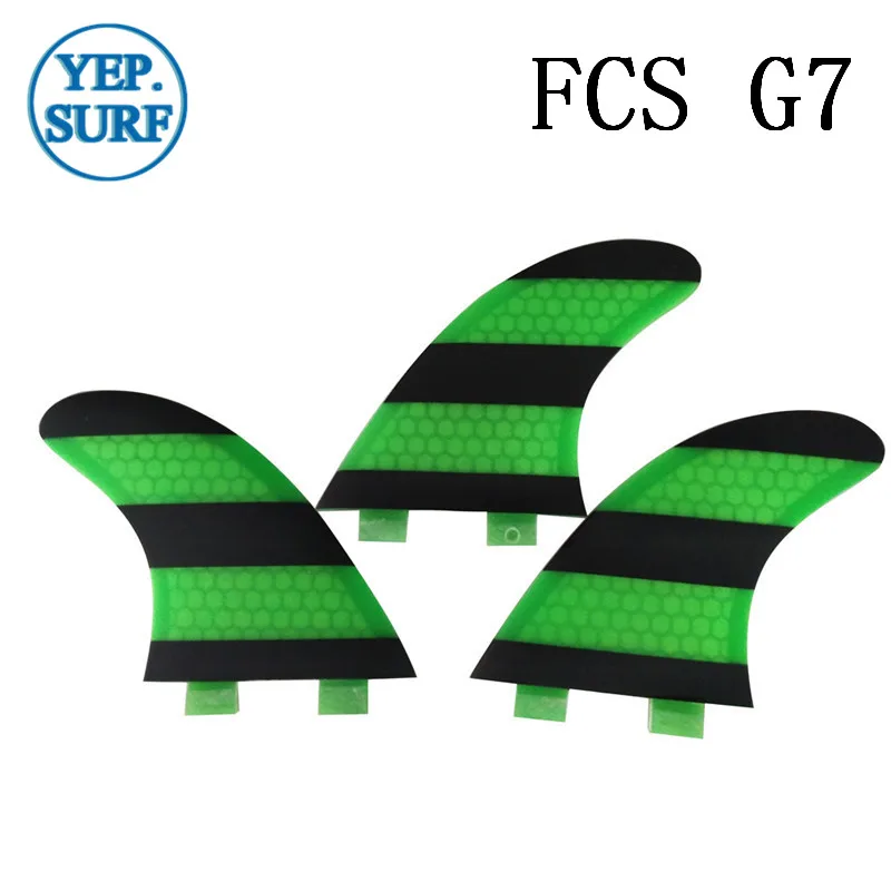 Плавники для серфинга FCS G7 плавник доски зеленые и черные ячеистые плавники из