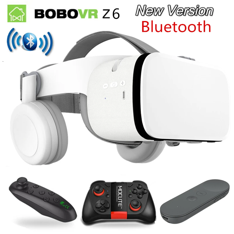 2019 Newest Bobo Z6 VR Glasses Wireless Bluetooth Earphone  Android IOS Remote Reality 3D cardboard Glasses