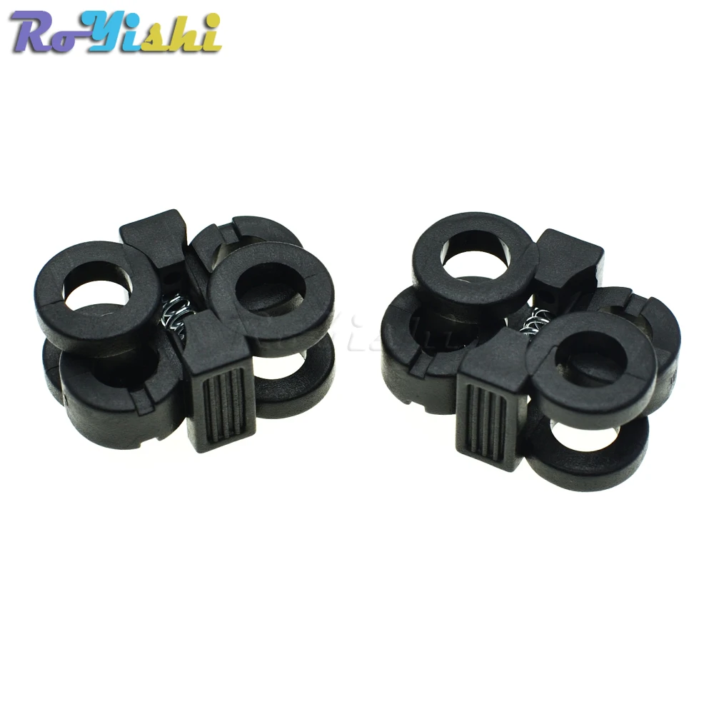 

2 Hole 5.7mm Shoelace Plastic Buckles Cord Locks Toggle Stopper Black