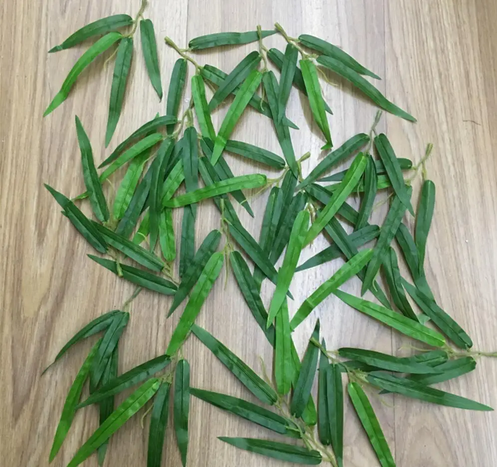 

100pcs Green Silk Bamboo Leaf Leaves For Wedding Party Holiday Hotel Archway Arch Door Decoration