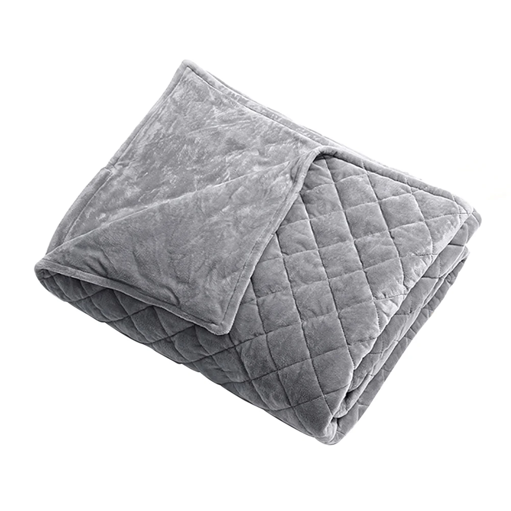 Polyester Adult Soft Gravity Weighted Blanket Decompression Quilt Sleep Aid Pressure Helper for Anxiety Insomnia Stress Gray
