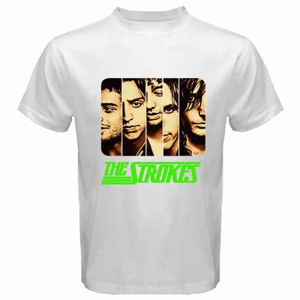 Новые штрихи панк Логотип рок группы мужская белая футболка Размер S M L XL 2XL