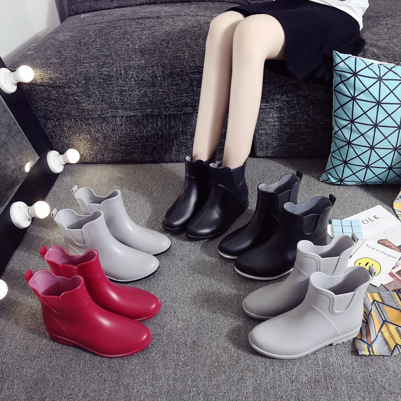 2019 г. Новые весенние женские сапоги всесезонные резиновые непромокаемые