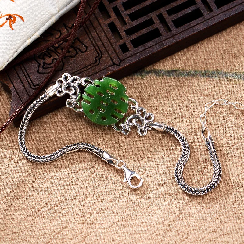 2018 Authentic 100% 925 Sterling Silver Bracelet For Women Elegance Jasper Gemstone Fashion Party | Украшения и аксессуары
