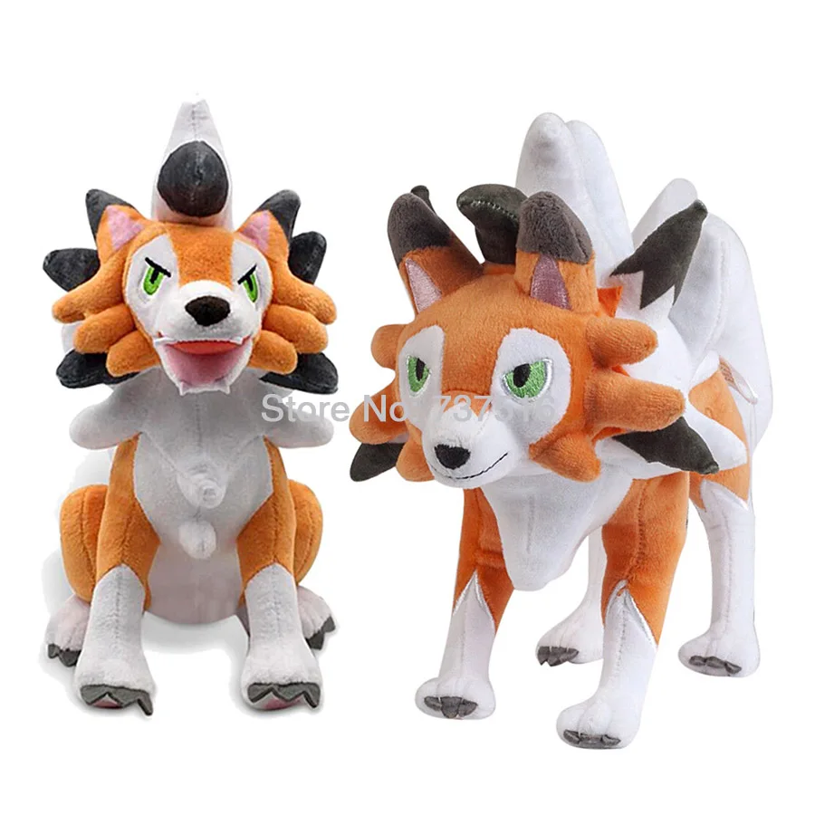 Lycanroc 2 of Set Новые мягкие животные солнце и луна Lycanroc Полночь полудня Сумерки мечта формы плюшевые мягкие куклы детские игрушки-персонажи 9-10 дюймов подарок - Цвет: Lycanroc 2 of Set