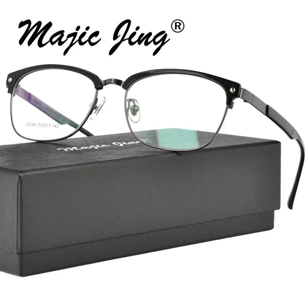 

Magic Jing TR90 And Stainless Steel RX Optical Frames Myopia Eyewear Eyeglasses prescription spectacles For Men D6090