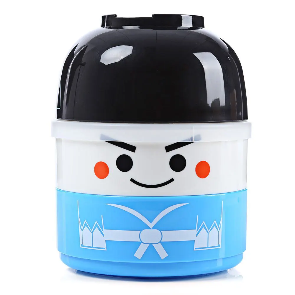 Blue Hakoya Гейша Кукла Kawaii японский Bento Ланч-бокс для детей Пикник Школы еда контейнер Ланчбокс с обед мешок пластик - Цвет: Blue
