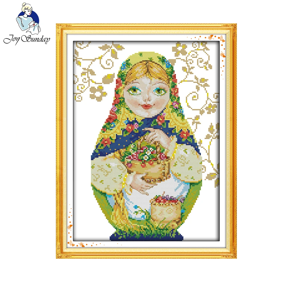 Joy Sunday русская кукла Китайская вышивка крестом сделай сам рукоделие Счетный