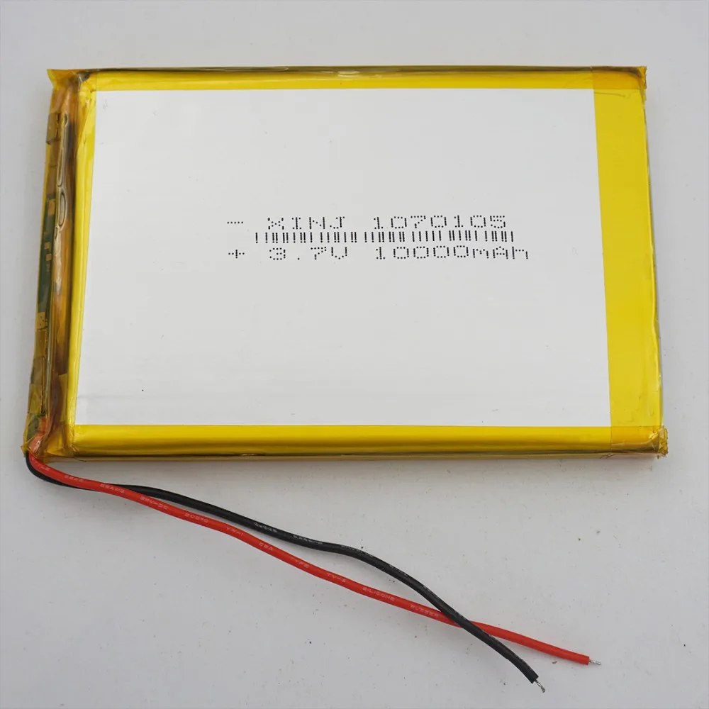 XINJ 3,7 V 10000 mAh литий-полимерный с подзарядкой Li-po аккумулятор 1070105 для gps КПК MID DVD power bank наружные фонари работающие на солнечной энергии планшетный ПК