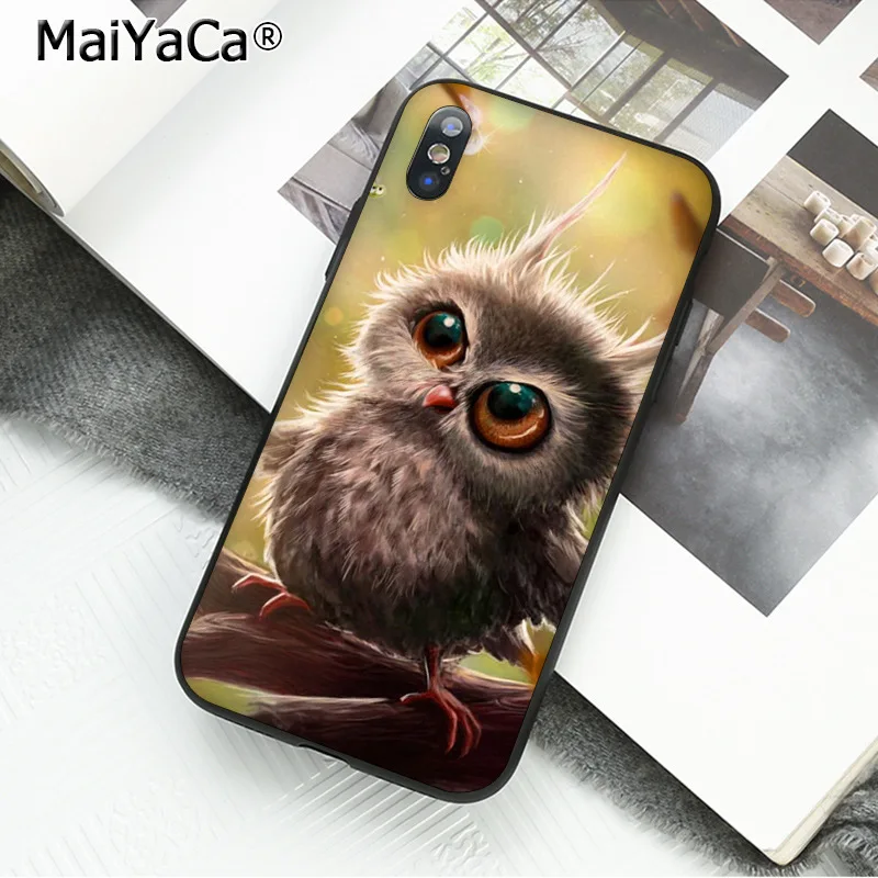 Защитный мобильный телефон MaiYaCa чехол с изображением совы на дереве для iPhone X XS MAX 6