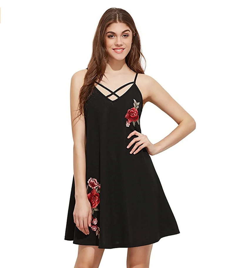 Женское платье-трапеция с V-образным вырезом открытой спиной и принтом | Женская