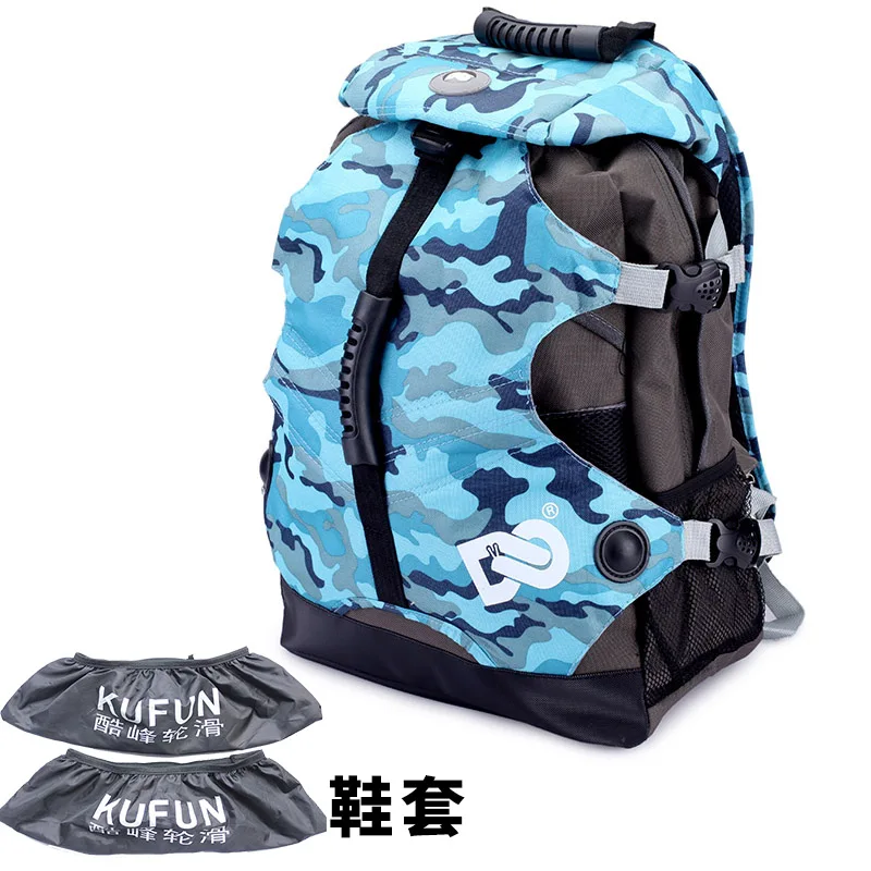 M blue camo x cover Встроенный рюкзак для коньков, сумка для роликовых коньков, обувь, рюкзак, сумка для роликовых коньков, рюкзак для взрослых, рюкзак, сумка через плечо - Цвет: M blue camo x cover