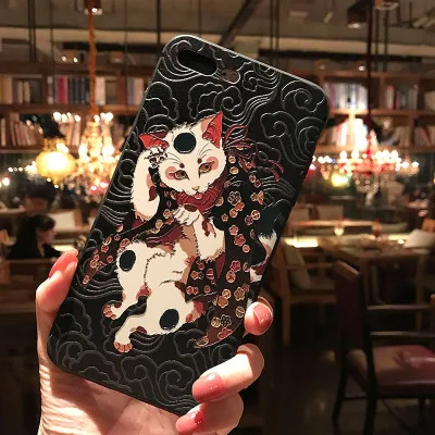 3D Винтажный чехол для iphone 7X6 8plus с изображением облаков лисы ручная роспись