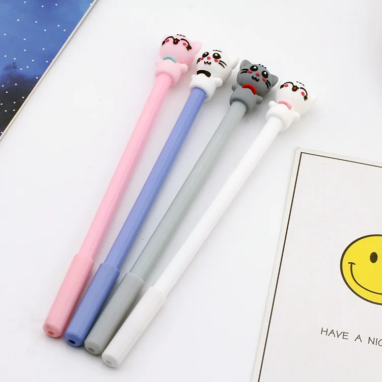 1 шт. Kawaii креативный 3D Кот черные чернила гелевая ручка милый котенок мультфильм