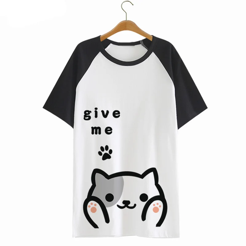 Neko Atsume футболка аниме кошка с заднего двора милый Harajuku короткий рукав лето Blusa