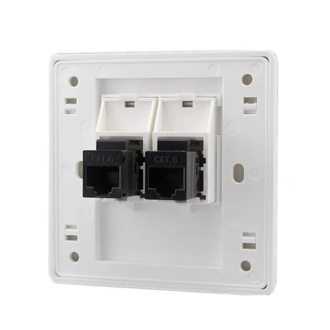 Лицевая панель локальной сети «мама-мама» CAT6 RJ45, 86x86 мм, 1 порт, 2 значения, разъем для интернет-вилки