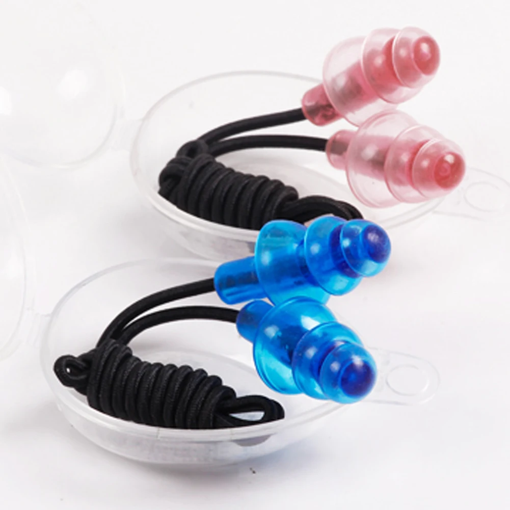 Universal Soft Silicone Swimming Ear Plugs Earplugs Gear with a Case Box Pool Accessories Water Sports Swim Plug | Спорт и