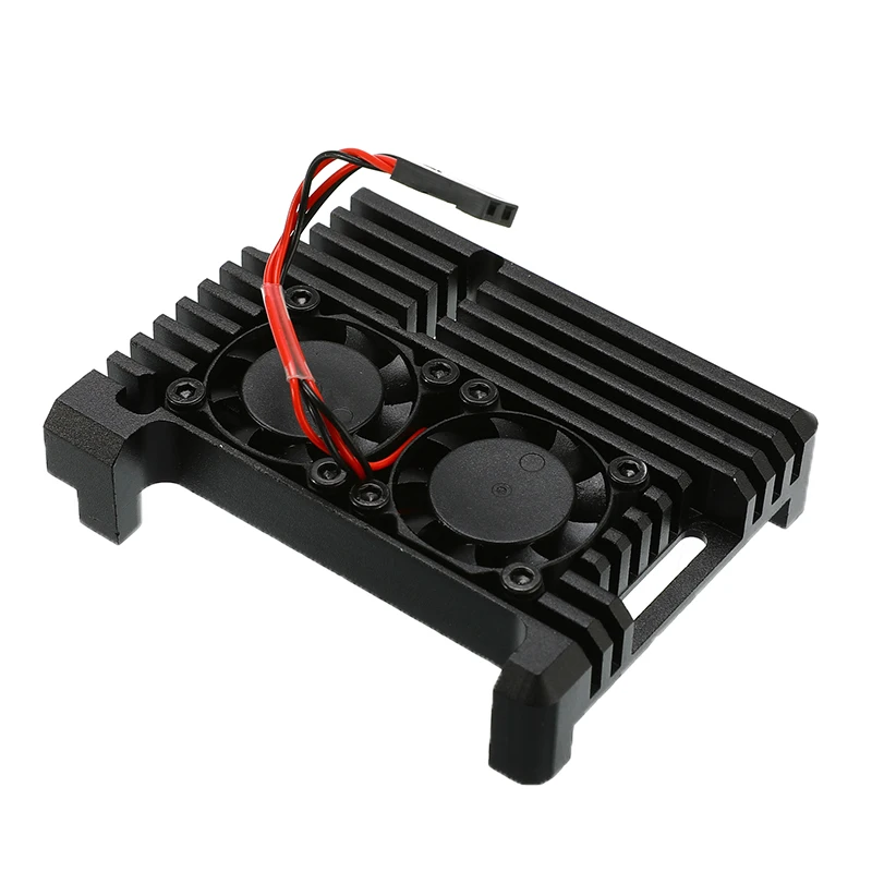 

NEW Raspberry Pi 3 Model B+ Aluminum Case with Dual Cooling Fan Metal Shell Black Enclosure for Raspberry Pi 3 Model B