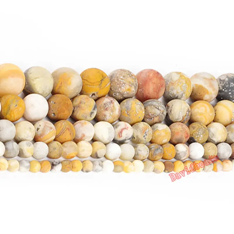 Круглые матовые бусины Crazy кружевной Агат из натурального камня для