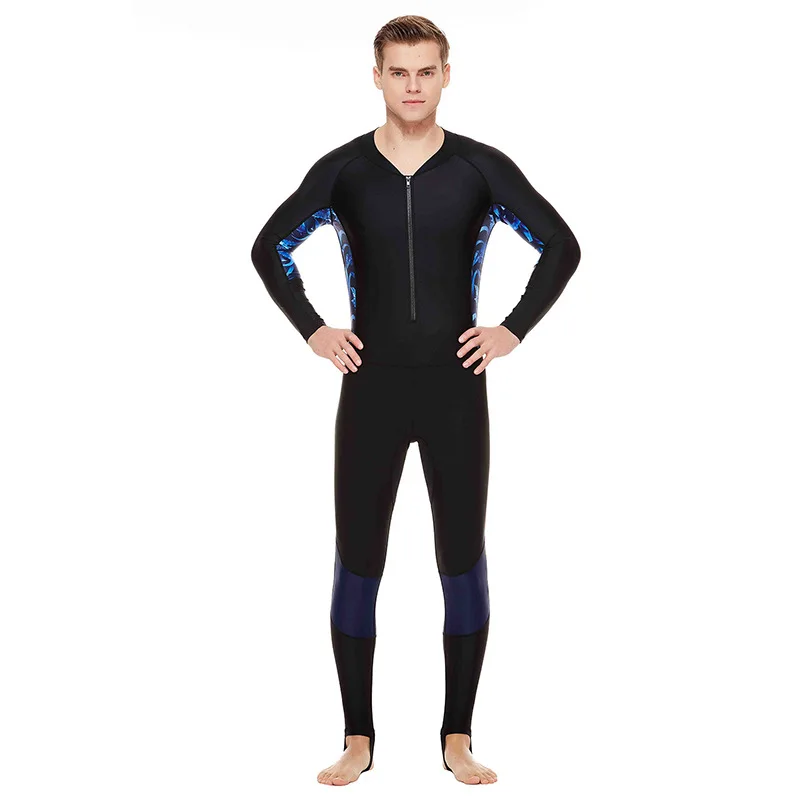 Мужские слитные купальные костюмы Sbart с длинными рукавами и молнией спереди для