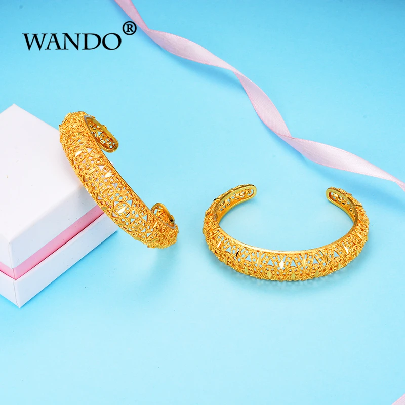 WANDO 2 шт. индийская Африка Эфиопия золотой цвет браслет ювелирное изделие ручная