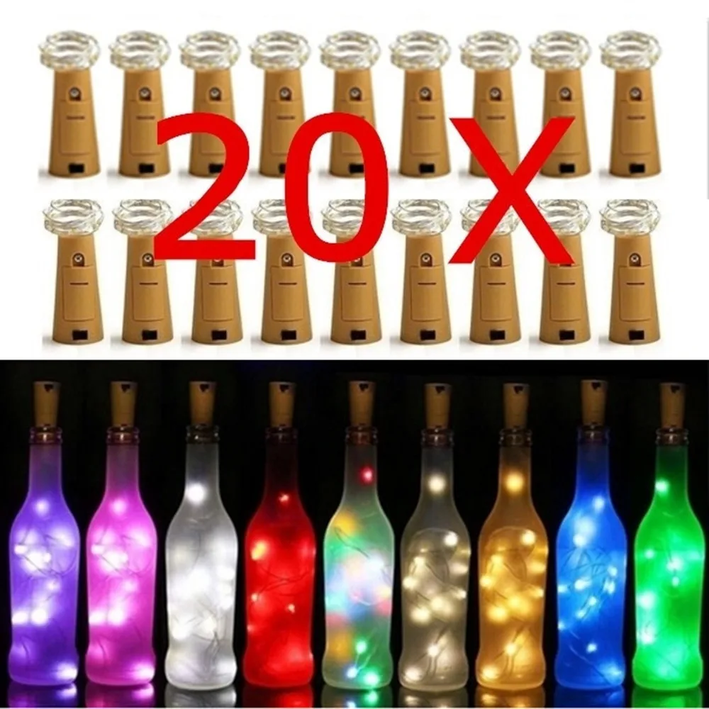9 видов цветов 2 м 20Led Горячая светильник бутылки! Винные бутылки светильники-пробка медная проволока гирлянды для свадьбы фестиваль вечерние украшения