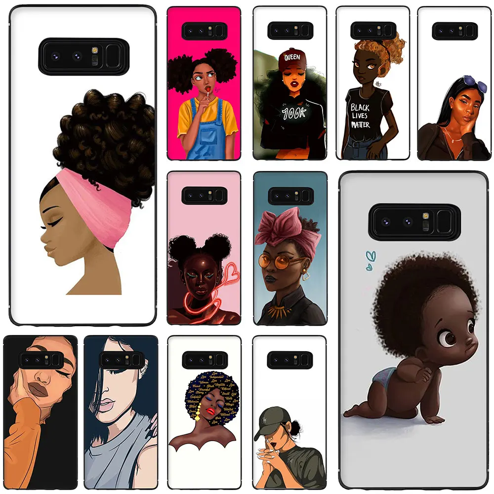 Мягкий ТПУ чехол для телефона Queen Afro Melanin Poppin black girl Galaxy M10 M20 M30 S6 S7 Edge S8 S9 S10 S10e Plus Note 10