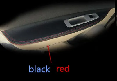 black red Soarhorsecar, накладка на подлокотник для межкомнатной двери автомобиля, накладка из искусственной кожи, Модифицированная, подходит для Nissan QASHQAI J10 2007-, аксессуары - Название цвета: black red