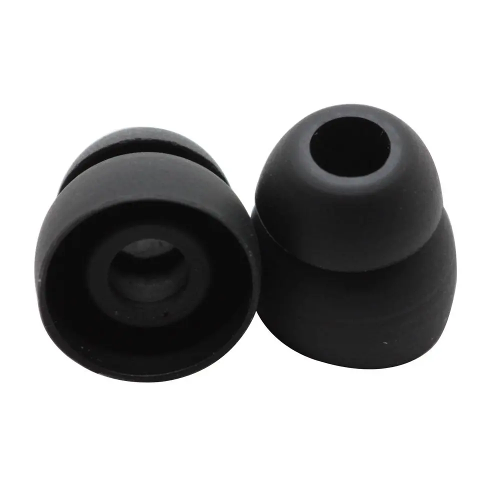 XRHYY 10pcs Double Flange Earbuds for Powerbeats 3 Powerbeats3 Wireless Headphones Replacement Silicone Eartips Ear Buds Black |