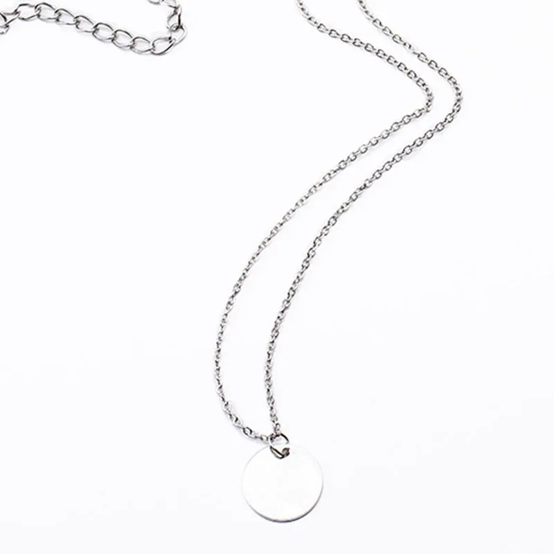 Простая маленькая круглая металлическая медаль золотое ожерелье чокер для