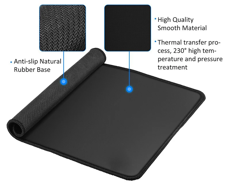 KANHNSKIN 700x300mm Non-Slip naturel Rubber Base Soft Keyboard Gaming Mouse Pad Mat with Stitched Edges