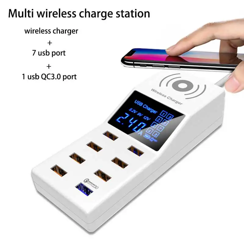 Multi Usb Wireless Charging Station For Huawei Samsung Xiaomi Vivo Oppo QC3.0 Lcd Display Universal Charger Dock EU US UK Plug
Multi Usb Wireless Charging Station For Huawei Samsung Xiaomi Vivo Oppo QC3.0 Lcd Display Universal Charger Dock EU US UK Plug