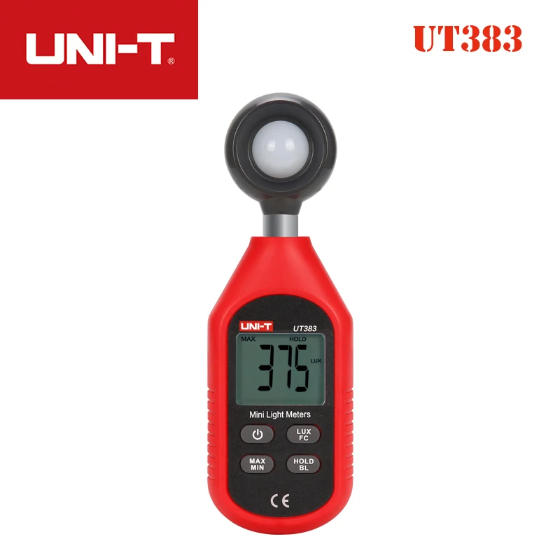 UNI T UT383 серия Измеритель света 199999 Люкс Цифровой люксовый измеритель яркости Lux Fc