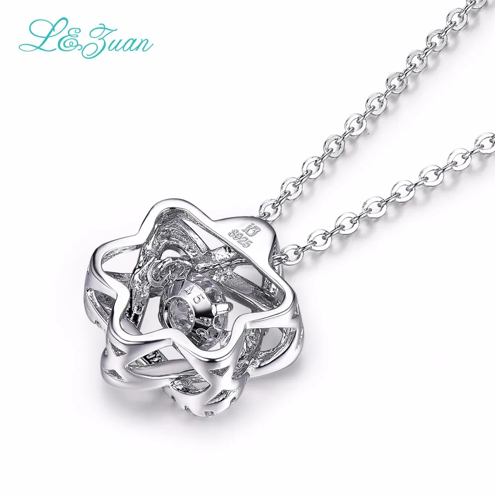 Я и Цзуань натуральный циркон Серебряные ожерелья Мода шесть ость звезда Смарт