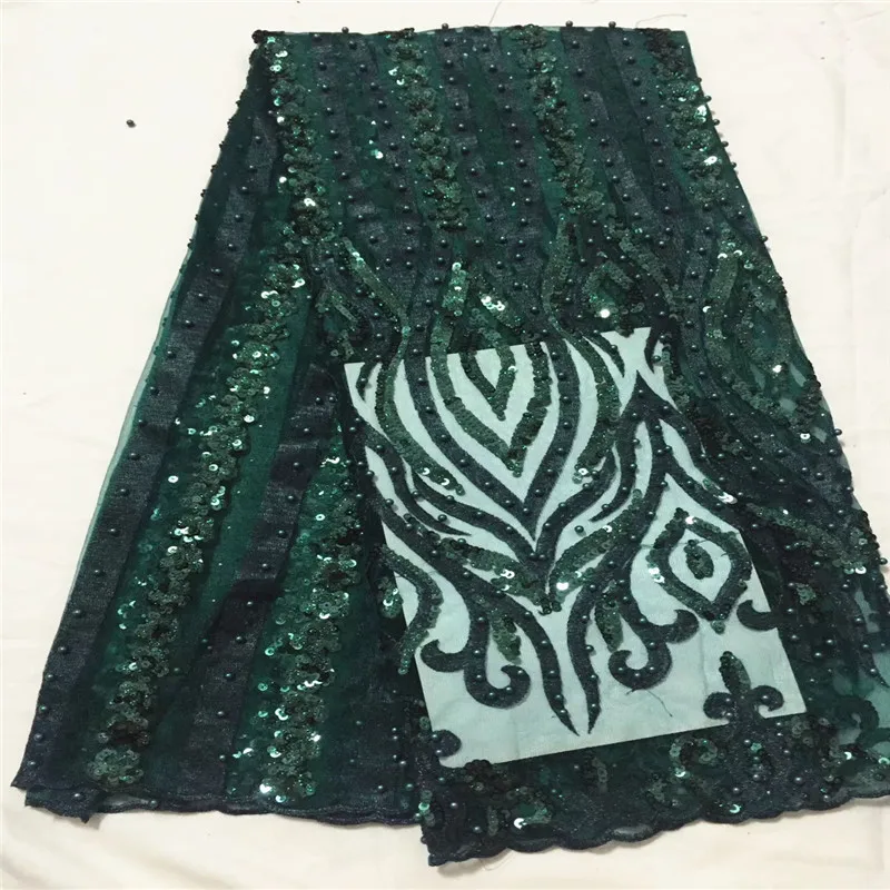 High Quality Nigerian Lace Fabrics 2019 African French Net Fabric Tulle Mesh With Beaded For Party BK003 | Дом и сад