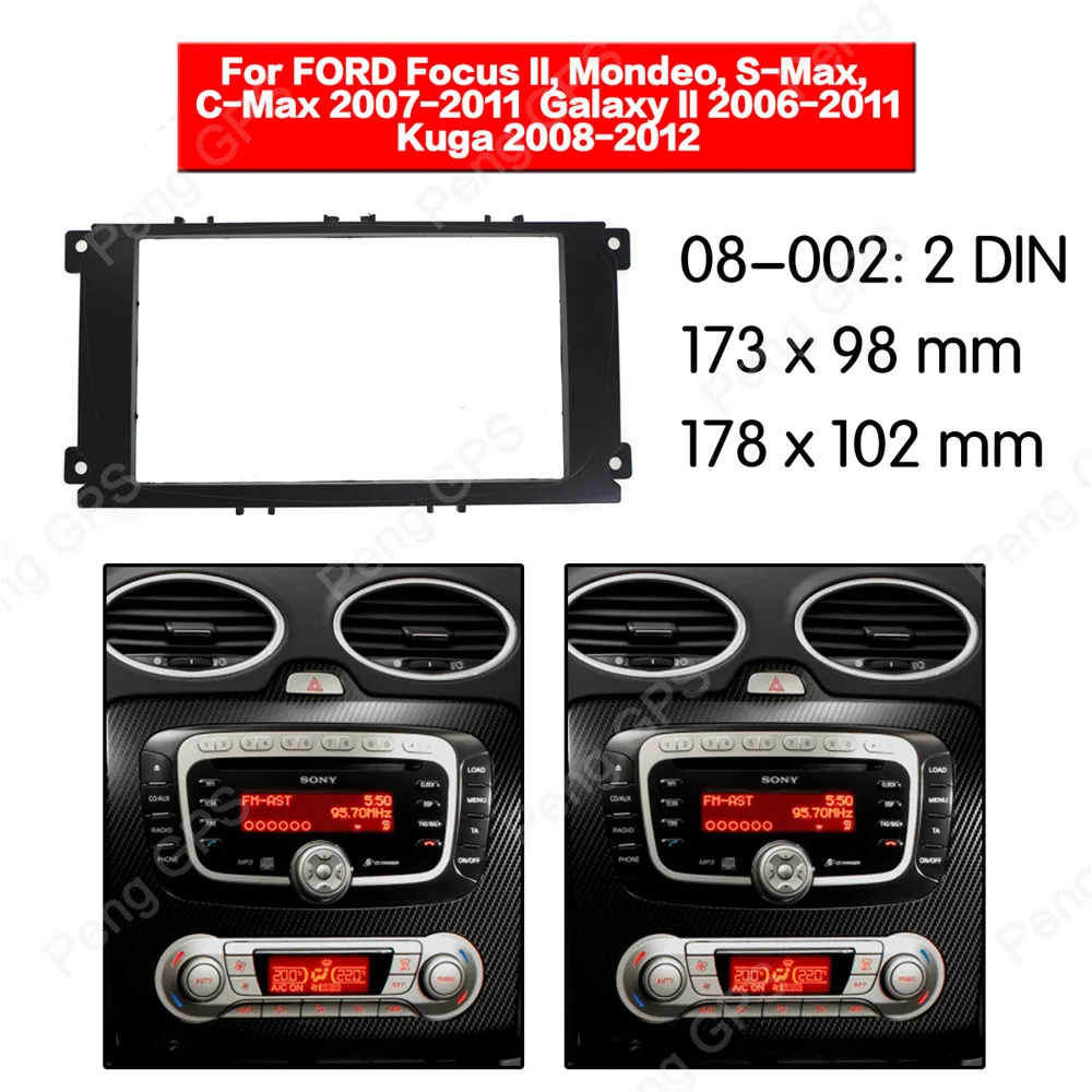 

2 Din Car Radio stereo Fitting installation fascia For Focus II Mondeo Kuga S-Max C-Max Stereo Frame Fascias Mount Panel DVD CD