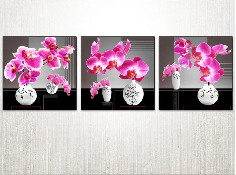 Современная ваза для цветов Phalaenopsis 3 предмета холст картины принт картина